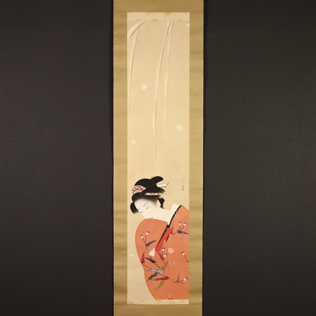 <中村貞以>美人図「雪のよひ」