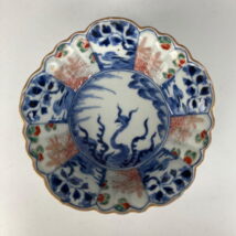 古伊万里 金彩色絵 瑞獣尽くし文 輪花 なます皿 江戸中期