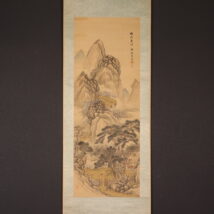 掛軸＜鼎金城＞春景山水図「梅荘春晴」（HP613)