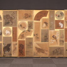 ＜森陽信 森祖雪＞半双 動物画貼交屏風 全32図