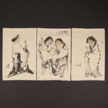 ＜張暁飛＞寒山拾得図 3枚組 マクリ（HP724)