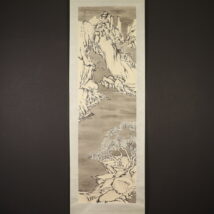 掛軸＜殿村藍田＞雪景山水図 沈周写し 中国画（HP735)