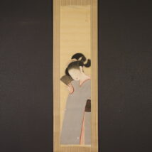 掛軸＜四夷星乃＞桜扇子美人図（HP746)