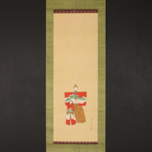 掛軸＜藪長水＞立雛図 桃の節句 雛祭 三月掛 大阪画壇（HP764）