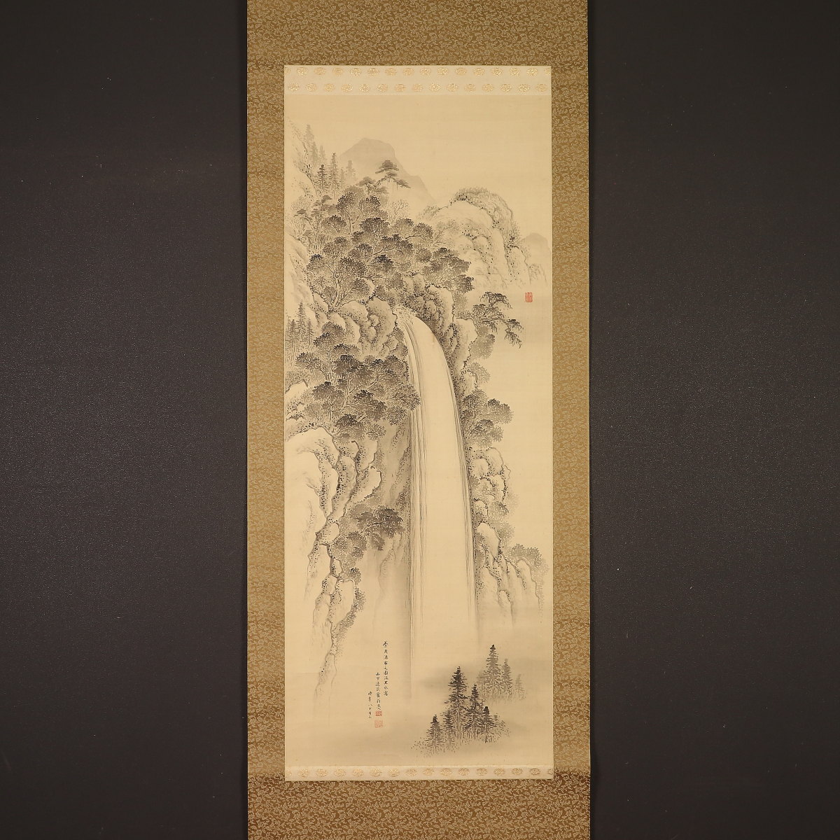 掛軸 菅原如学『双鶴図』絹本 肉筆 共箱付 中島清堂識