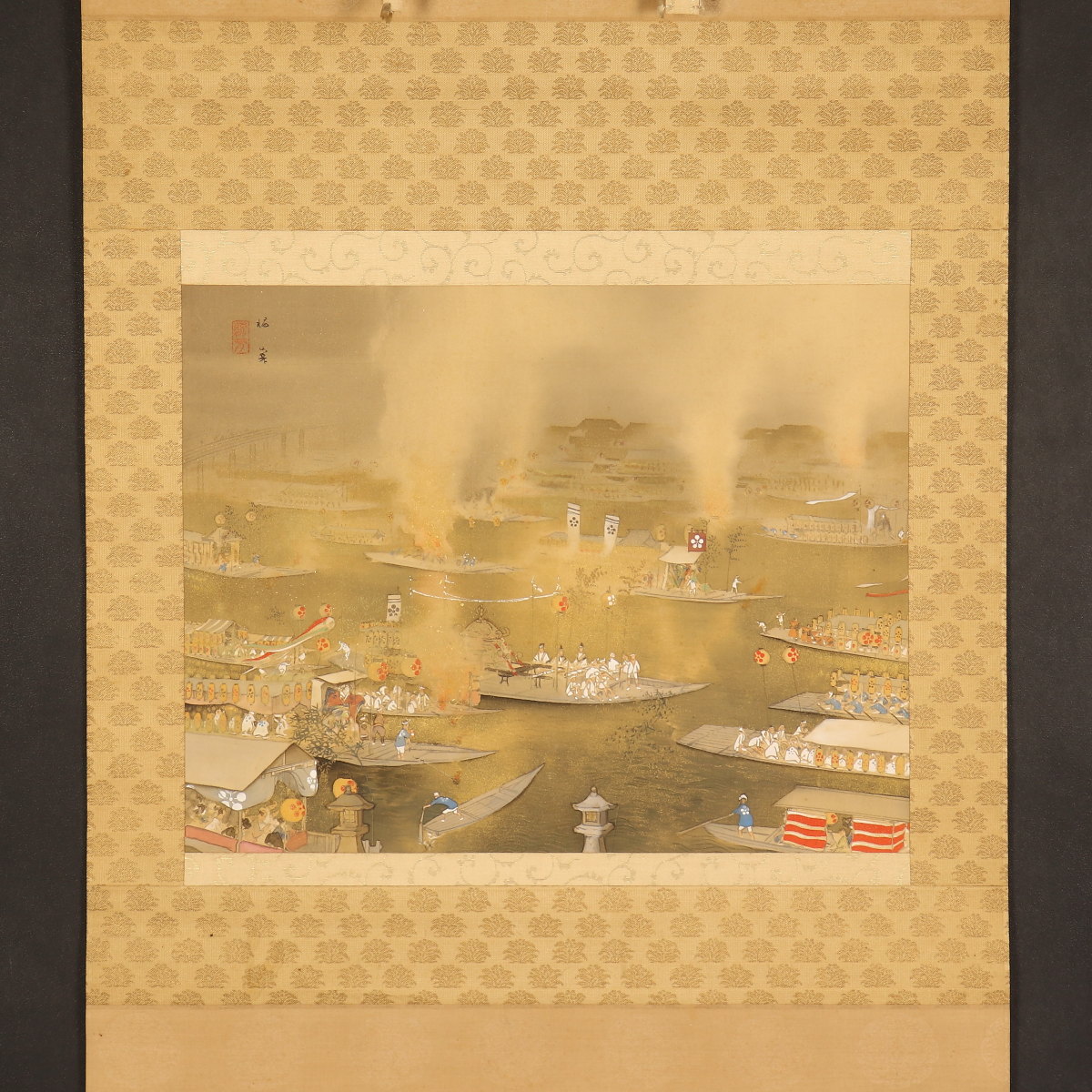 不詳/作者不詳/人物画賛/軸先焼物/桐共箱付/布袋屋掛軸HI-197 不詳/作者不詳/鯉図/花鳥/布袋屋掛軸HJ-960 直