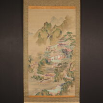 ＜堀江友声＞大幅 楼閣山水図