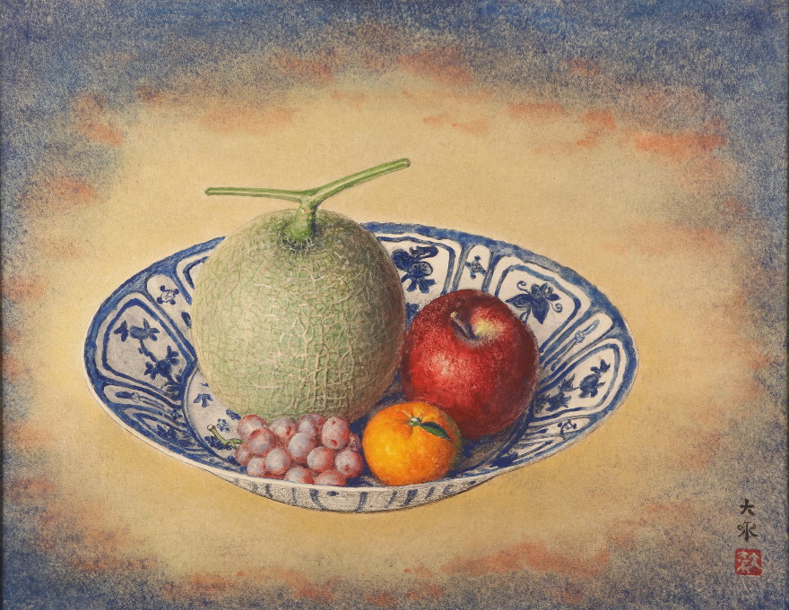 油彩画 果物の静物画 額縁の大きさ約33cm×44cm 【公式通販】