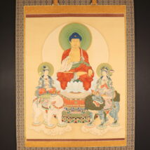 ＜雅鳳＞超大幅 仏画 釈迦三尊図 中国画