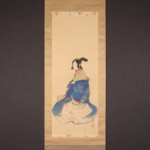 ＜上島鳳山＞美人画 江口の君見立普賢菩薩図