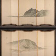 ＜上田公長＞一双 渓谷孤舟図