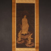 仏画 古画 阿弥陀三尊来迎図 太巻 中国画