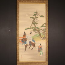 ＜津端道彦＞大幅 戻橋之図 渡辺綱
