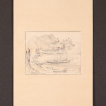 掛軸＜不染鉄＞漁村図（HP1344）