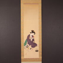 掛軸＜木谷千種＞酒美人図「賀盞」（HP1412）