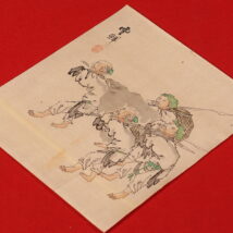 【売約済】掛軸＜桜井雪鮮＞漁夫図 マクリ（HP1392）