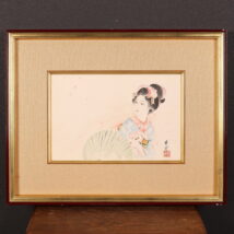 額装＜高畠華宵＞美人図 「花吹雪舞妓」 展覧会出品作（HP1408）