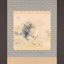 掛軸＜堂本印象＞春景山水図「早春」（HP1475)