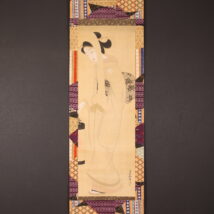 【売約済】掛軸＜大林千萬樹＞提灯美人図「宵」（HP1507）