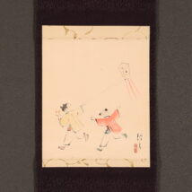 掛軸＜菅楯彦＞凧揚図「春風」（HP1523）