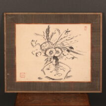 額装＜浅川伯教＞瓶花図（HP1525)