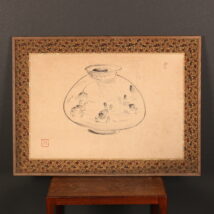 額装＜浅川伯教＞李朝壷図（HP1526)