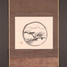 掛軸＜富本憲吉＞円窓風景図「大和川急雨」（HP1562)
