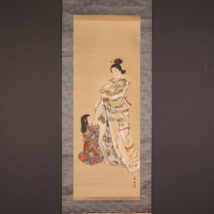 掛軸＜大倉廣宝＞美人画 江口の君図（HP1573)