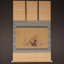 掛軸＜桜井雪館＞稀品! 大幅 布袋唐子図（HP1622)