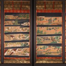 掛軸 大幅 親鸞上人絵伝 寛永14年 本願寺 良如裏書有 寺院用 江戸時代前期（HP1623)