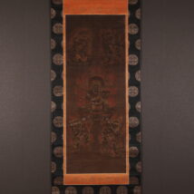 掛軸 古仏画 五大明王図 南北朝時代 無落款 中国（HP1641)