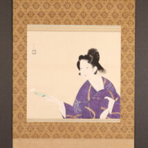 掛軸＜中村貞以＞美人図「桔梗」（HP1652）