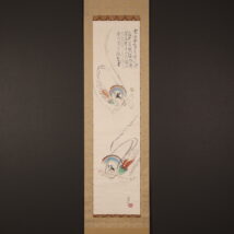 【売約済】掛軸＜富田渓仙＞天女画賛 高島屋美術部シール（HP1679)