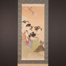 掛軸＜小方華圃＞桜下五美人図（HP1734)