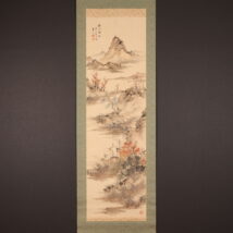 掛軸＜波多野華涯＞秋江帰帆図（HP1736)